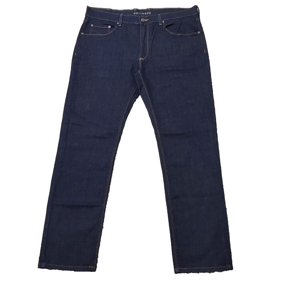 Mott & Bow Jeans Mens 36x32 Blue Slim Crosby 1Mon Stretch Dark Wash Denim